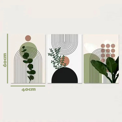 Triptyque Géométrique - Olive